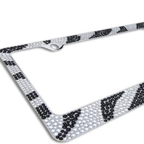 FLAPI Luxury Zebra Stainless Steel License Plate Frame - Picture 3 of 3